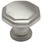 25 Pack - Cosmas 5181SN Satin Nickel Cabinet Hardware Octagon Knob - 1-1/4" Diameter