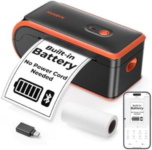 MUNBYN Bluetooth Thermal Label Printer 4x6, Battery Portable Shipping Label Printer with Built-in Paper Bin, Compatible with iOS, Android, Windows, Mac, Works for Amazon, Ebay, Shopify, Etsy, USPS
