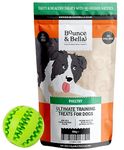 Bounce and Bella Treat Ball & Grain Free Poultry Dog Training Treats - 800 Tasty Treat Pack - Treat Dispenser Colour either Green or Red - Chosen at Random