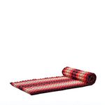 Leewadee Rollable Floor Mat M – Comfortable and Rollable Thai Mattress, Soft Massage Mat Filled with Eco-Friendly Kapok, 190 x 70 cm, red