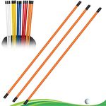 FINGER TEN Golf Alignment Sticks with Cover 48 Inch Practice Stick 3 Pack in Red, Golf Training Aid Sticks for Aming Indoor Outdoor Garden (3 Pack in Red)