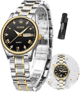 OLEVS Women's Wrist Watches Day and Date,Black Small Face Watches for Women Waterproof Stainless Steel Quartz Analog Watch Ladies Fashion Casual Luxury Dress Woman Wristwatch,reloj de Mujer