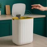 The Better Home 12L Smart Dustbin For Home | 1 Year warranty | Bin For Bathroom | 31 cm Automatic Smart Sensor Dustbin For Bedroom | Dust bin For Office | Garbage Bin - White & Gold