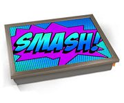 Comic SMASH Cushioned Bean Bag Breakfast Bed Lap Tray Desk - Chrome Effect Frame