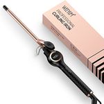 Small Curling Tongs 9mm, Tiny Hair Curling Tongs for Short Hair, 9mm Thin Curling Iron Ceramic Tourmaline Dual Voltage