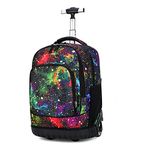 BOZONLI Trolley School Bags for Boys Girls Backpacks Rucksack with Wheels Trolley Backpack for School Students, Galaxy