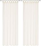 Megachest lucy Woven Voile Tab Top Curtain 2 Panels with ties (28 colors) (ivory, 56" wideX81 drop(W142cmXH206cm))