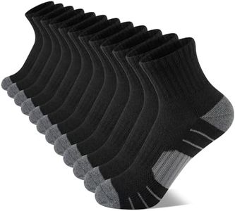 Comfoex 12 Pairs Boys Socks kids Cushioned Sport Short Quarter Athletic Sock For Little Big Kids 6-8 8-10 years