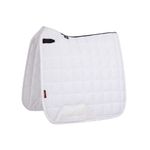 LeMieux Carbon Mesh Dressage Square in White with Lightweight Bamboo Lining - Sweat Wicking Comfortable Friction Free Large Horse Riding Saddle Pad - Large