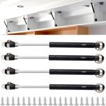 4 Pack 10inch 100N/25lb Gas Struts for Cabinets - Professional Cabinet Shocks and Gas Struts,Gas Hydraulic Springs, Lift Support, Soft Shock,Lid Stay for Overhead Cabinet, Cupboard Hinge