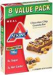 Atkins Protein-Rich Meal Bar, Chocolate Chip Granola, Keto Friendly, 8 Count