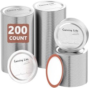 200 Pieces Canning Lids, 86MM Wide Mouth Mason Jar Lids for Ball & Kerr Jars，Split-Type Canning Ball Jar Lids with Silicone Seals, Food Safe Rust-proof Ball Jar Lids