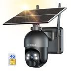 Xega 3G/4G LTE Security Camera No WiFi, 2K Super HD Solar Powered Wireless Outdoor 4G Security Camera, PIR Motion Sensor, Night Vision, 2 Way Talk, SIM Card Included