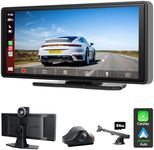 10.26" Apple Carplay Screen for Car with 1080P Backup Camera,Apple Car Play Screen Compatible Android Auto GPS Navigator for Car,Wireless Carplay Adapter with Bluetooth,AirPlay,FM,Google Play