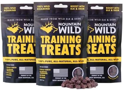 MOUNTAIN WILD Training Treats for Dogs & Puppies – Elk & Venison Protein Puppy & Dog Treat – High Value, All-Natural, No Fillers, Grain-Free, No Artificial Preservatives – 4oz, 3 Bags