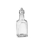 Tezzorio 6-Ounce Salad Olive Oil/Vinegar Dispenser, Square Glass Cruet with Stainless Steel Pourer