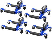 Garvee Car Wheel Dolly Set of 4, 1500 LBS Capacity Car Dolly with Hydraulic Tire Jack for Vehicle Positioning for Truck Rv Trailer, Blue