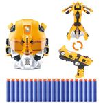 Transform Toys Mask and Foam Blaster 2 in 1 Set for Ages 6 and Up Kids Roleplay Mask Action Figure Shooting Game with 20 Universal Elite Darts for Nerf Guns