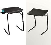 OAK N' OAK Table Buddy Smart® | Adjustable Multi Position Portable Folding Table Mate with Cup Holder for Bed Trey, Work, Watch TV, Dining, Study, Outdoor & Office Furniture (Black)