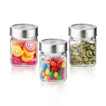 Treo By Milton Cube Storage Glass Jar, Set of 3, 180 ml Each, Transparent | BPA Free | Storage Jar | Kitchen Organizer | Modular | Multipurpose Jar