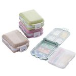 Chris.W 4Pack Portable Pill Case Compact Pill Box Supplement Case for Pocket or Purse - 8 Compartments Travel Medication Carry Case - Daily Vitamin Organizer Box(Assorted Color)