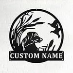 Custom Labrador Dog Hunting Metal Wall Art, Personalized Dog Hunting Name Sign Decoration For Room,Dog Hunting Home Decor, Gift for Farms Owners, Farmers Greenhouse/Fence Decor