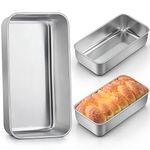 LIANYU 3 Pack Loaf Pans for Baking Bread, 9x5 Inch Bread Pan, Bread Loaf Pan for Baking, Stainless Steel Meatloaf Baking Pan, Loaf Tin Pan for Homemade Banana Bread, Dishwasher Safe