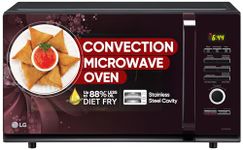 LG 32 L Convection Microwave Oven (MC3286BRUM, Black, Auto Cook Menu, Stainless steel cavity, 360° Motorised Rotisserie for Bar-be-queing, Indian Cuisine, Tandoor Se, Steam Clean & Diet Fry)