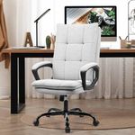 BASETBL Office Chair for Home, Recline Extra Padded Comfy Desk Chair, Ergonomic Executive Computer Chair Skin-friendly Breathable Fabric Stylish Swivel Chair Gaming Work Chair Widen and Enlarge (Gray)