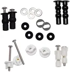 iFealClear Universal Toilet Seats Screws and Bolts, 5 Choice Fixings Expanding Rubber Top Fix Nuts Screws for Top Mount Toilet Seat Hinges, Easy to Install- Toilet Seat Replacement Parts Kit(Metal)