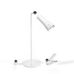 XECH Table Lamp for Study with Multiple Attachments Desk Lights for Students 4 in 1 Lamps for Bedroom Rechargeable Night Lamp, Neodymium Magnets Adjustable Brightness Touch Sensor(Magneto) (White),LED