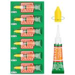 3g X 6 Pack Super Glue for Single Use, Super Fast Strong Adhesive Cyanoacrylate Glue with Anticlog Cap. for Micro Precising Controlled Jewelry Repair Wood Metal DIY Crafts