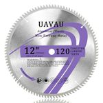 UAVAU 12 Inch Metal Saw Blade - 120T 12" Table Saw Blade with 1" Arbor, Metal Cutting Circular Saw Blade for 12" Table Saw, Miter Saw, Chop Saw, Cutting Aluminum, Non-Ferrous Metal, Plastic