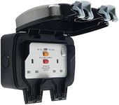 BG Electrical WPL22RCD IP66 Brushed Stainless Steel Outdoor Weatherproof Double RCD Socket