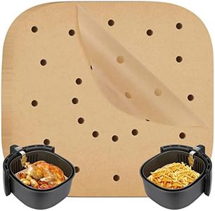 100 Feuilles Papier pour Friteuse à Air, Perforé Papier à Vapeur sulfurisé Carré de cuisson, Parchemin résistant à la chaleur, Antiadhésif