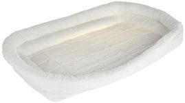 MidWest Homes for Pets Bolster Dog Bed 76.2 cm (30-Inch) Long Fleece Dog or Cat Bed w/ Comfortable Bolster; Ideal for "Med" Dog Breeds & Fits Most 76.2 cm Crates; Machine Wash & Dry; White; 40330-FS