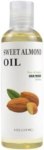 Organic Sweet Almond Oil, 100% Pure Cold Pressed - Natural Moisturizer for Skin & Hair, Carrier & Massage Oil for Face, Body, Nails & Cuticles - 118ml