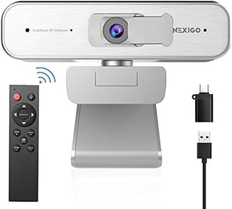 NexiGo Zoom Certified, N940P 2K Zoomable Webcam with Remote and Software Controls | Sony Starvis Sensor | 1080P@ 60FPS | 3X Zoom in | Dual Stereo Microphone, for Zoom/Skype/Teams/Webex (Silver)