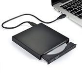 CEZO External USB 3.0 Portable Slim CD/DVD-ROM +-R-R-RW Burner Writer for Laptop Desktop Notebook Windows and Mac OS (Black)