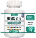 HARMONIFY Quercetin with Bromelain, 18 in 1 Supplements Zinc Elderberry Vitamin C & D 5000 IU, Artemisinin, Irish Sea Moss, Echinacea, Garlic, Turmeric, Reishi, Ginger Powder, 1400 mg