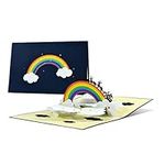 Christmas Card with Rainbow I Hope & Gratitude | Greeting Card Christmas, Advent | Rainbow Card 3D | Pop-Up Card, Handmade, W38