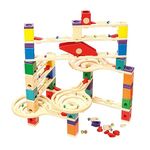 Hape Quadrilla Wooden Marble Run Construction-Vertigo-Quality Time Playing Together Safe and Smart Play for Smart Families,Multicolor