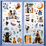 146 PCS Halloween Decals Window Clings for Halloween Decorations Halloween Glass Decals for Party Decorations