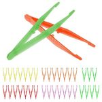 35pcs Plastic Tweezers 5.1 Inch Craft Tweezers Plastic Bulk Bead Tweezers Serrated Tip Plastic Tweezers for Kids Crafting Home School DIY Bead Picking Fuse - 5 Colors