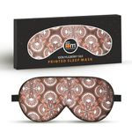 Friends of Meditation 100% Mulberry Silk Eye Mask, Super Smooth Sleep Mask and Blind Fold (Peach Print)