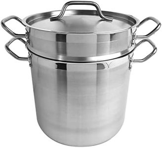 TrueCraftware-12 Quart Stainless Steel Double Boiler 3 Piece Set- Steam Melting Pot Cookware Stainless Steel Double Boiler Pot for Melting Chocolate Candy Butter and Cheese Dishwasher & Oven Safe