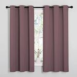 NICETOWN Blackout Curtains 2 Panels for Bedroom- Thermal Insulated Grommet Blackout Curtains 63 Inches Long for Living Room/Kitchen Rideaux occultants (2 Panels, W42 x L63 -Inch,Dry Rose)