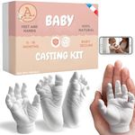 Baby Hand and Footprint kit – Plaster Moulding - Baby Footprint kit & Handprint kit - Ideal for Birthday, Christmas, Christening – 100% Natural Product – Made in France – Ancrer Brand (4 Casts)