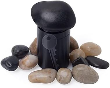 QEEGO Hide A Key Holder Outdoor Natural Rock,Safe for Outdoor Garden or Yard, Geocaching(Black)
