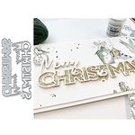 Merry Christmas Letters Metal Die Cuts,Hollow Merry Christmas Word Snowflake Card Cutting Dies Cut Stencils DIY Scrapbooking Album Decorative Embossing Paper Dies Festival Card Making